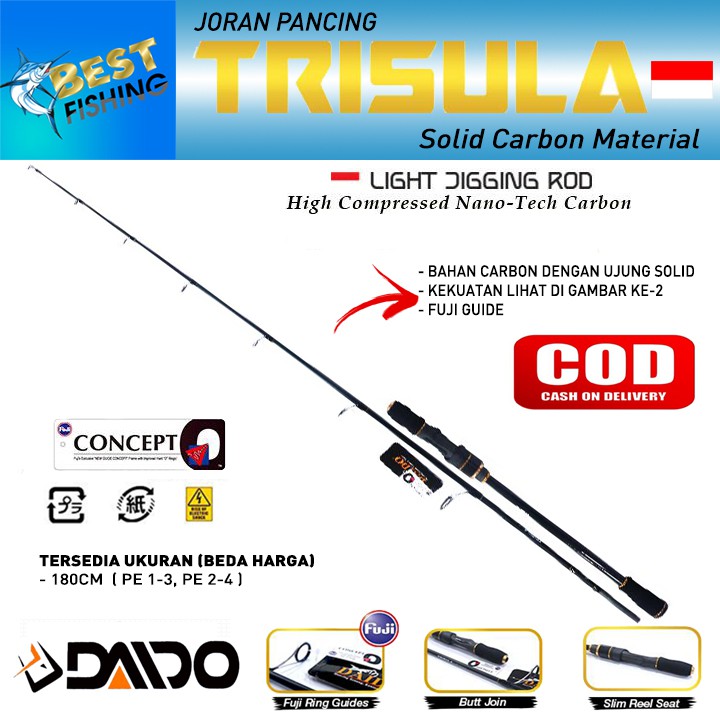 Jual JORAN PANCING DAIDO TRISULA LIGHT JIGGING 180CM FUJI | Shopee Indonesia