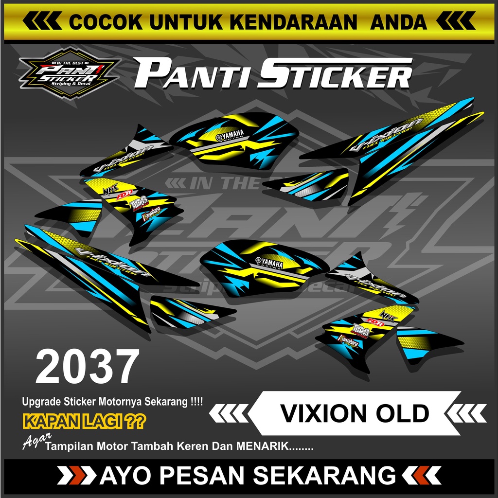 Jual Sticker Striping Semi Full Vixion Old Sticker Striping Skotlet ...