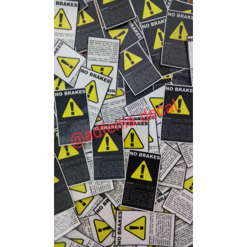 Jual Decal Sticker No Brakes Fixie Fixed Gear Stiker NO BRAKES 700c ...