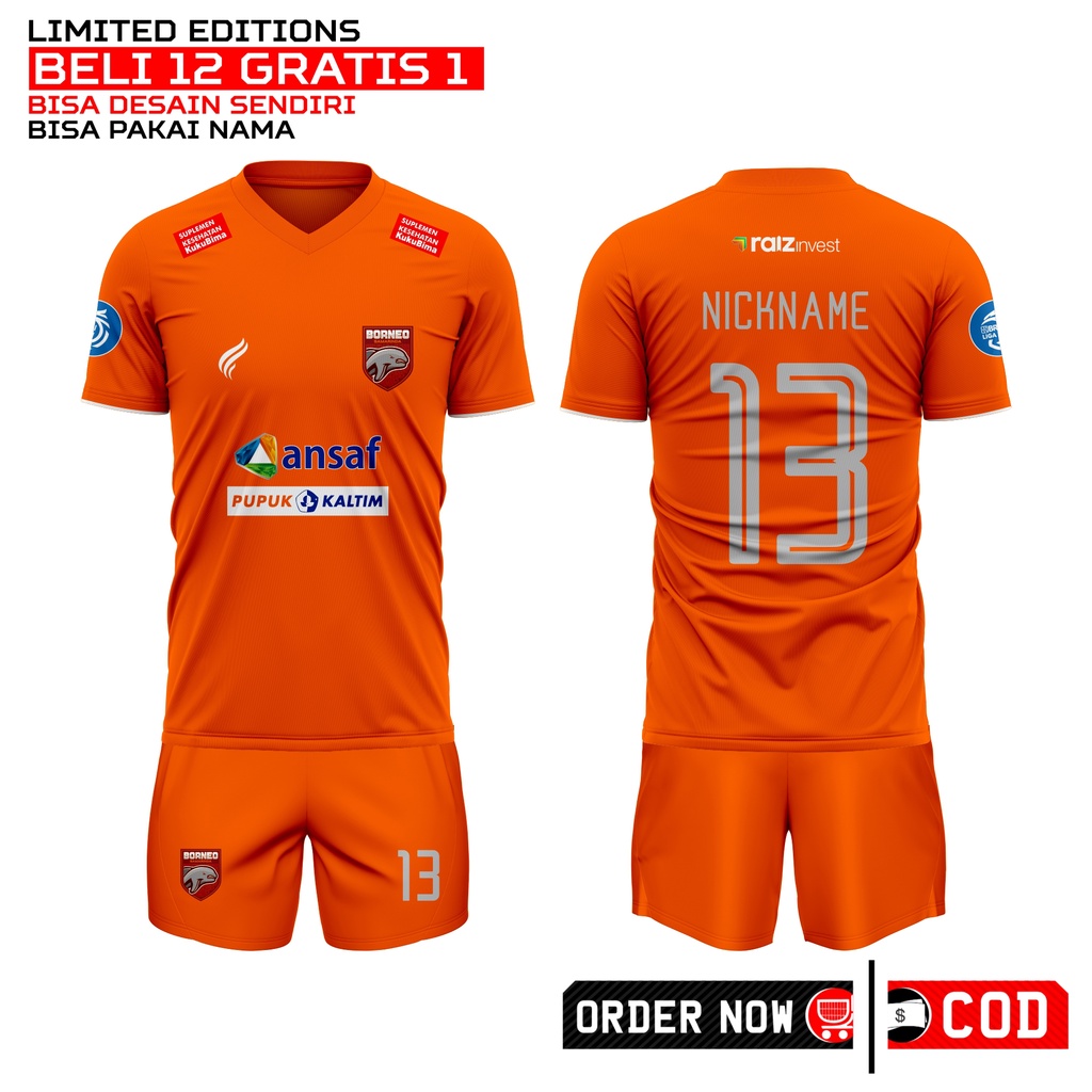 Jual BISA COD JERSEY BORNEO FC 2022 2023 PREMIUM BISA REQUEST NAMA   3d51e1b7f3504f639ad817a92733cf20