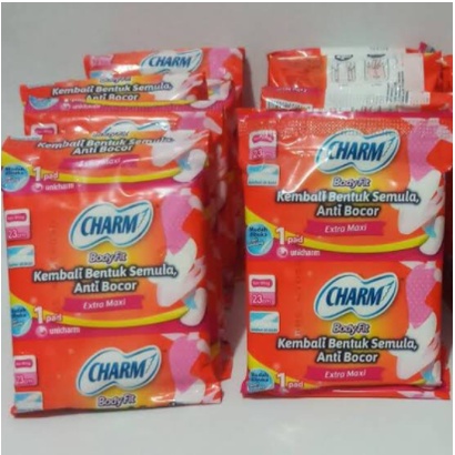 Jual Pembalut Charm Body Fit Extra Maxi 1 pad/sachet (kemasan Renceng ...