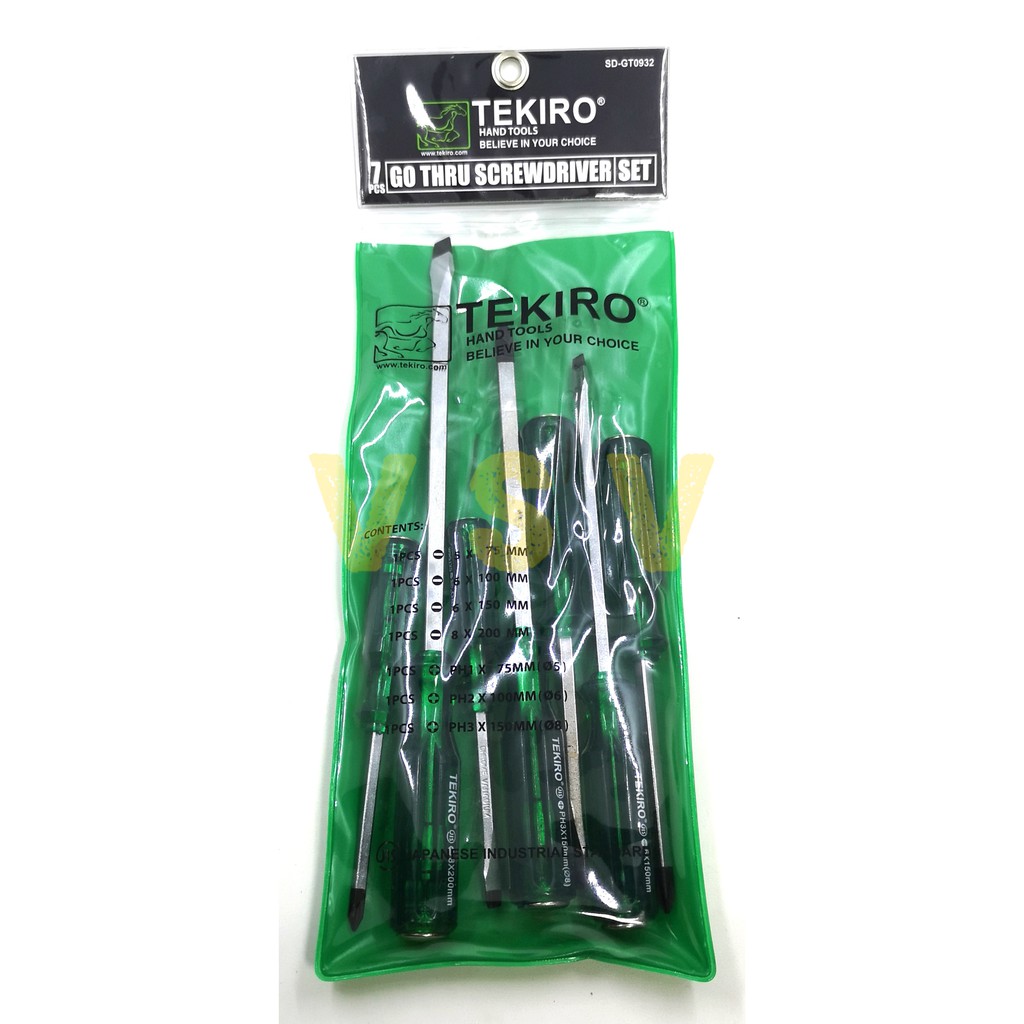 Jual TEKIRO OBENG Go thru set 7pc / Obeng set 7pc / Obeng tembus ...