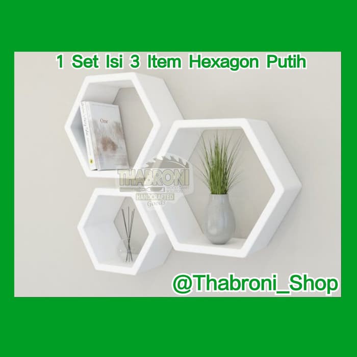 Jual RAK HEKSAGONAL SET HIASAN DINDING KAYU RAK SUDUT DEKORASI RUMAH ...