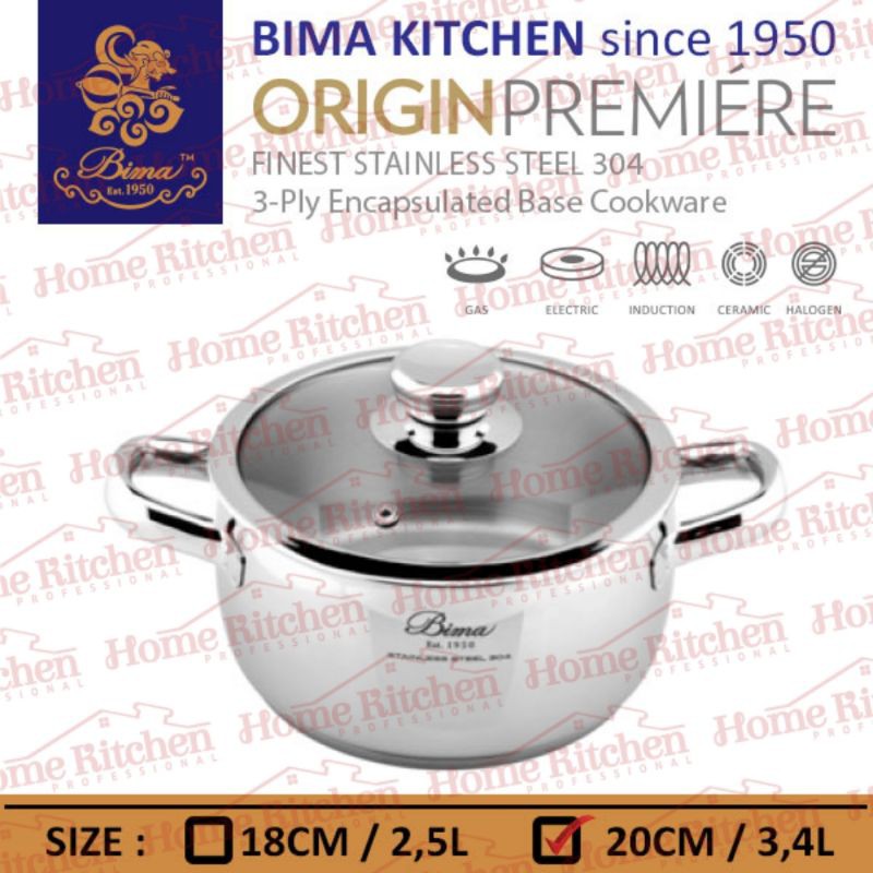 Jual B2002218 B2002220 Panci Bima Origin Premier Saucepot Stainless 304 ...