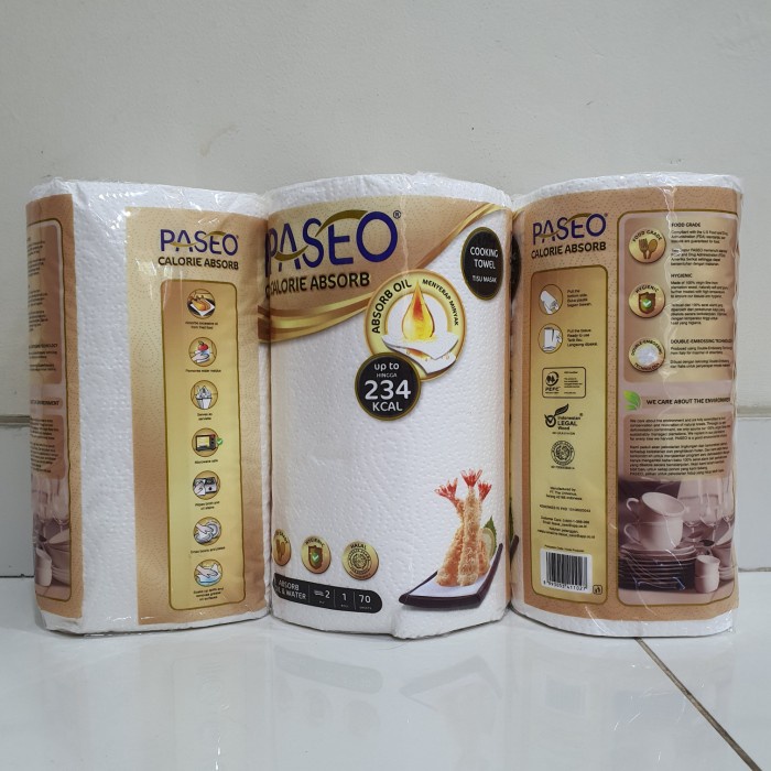 Jual PASEO CALORIE ABSORB COOKING TOWEL / TISSUE MASAK 70s | Shopee ...