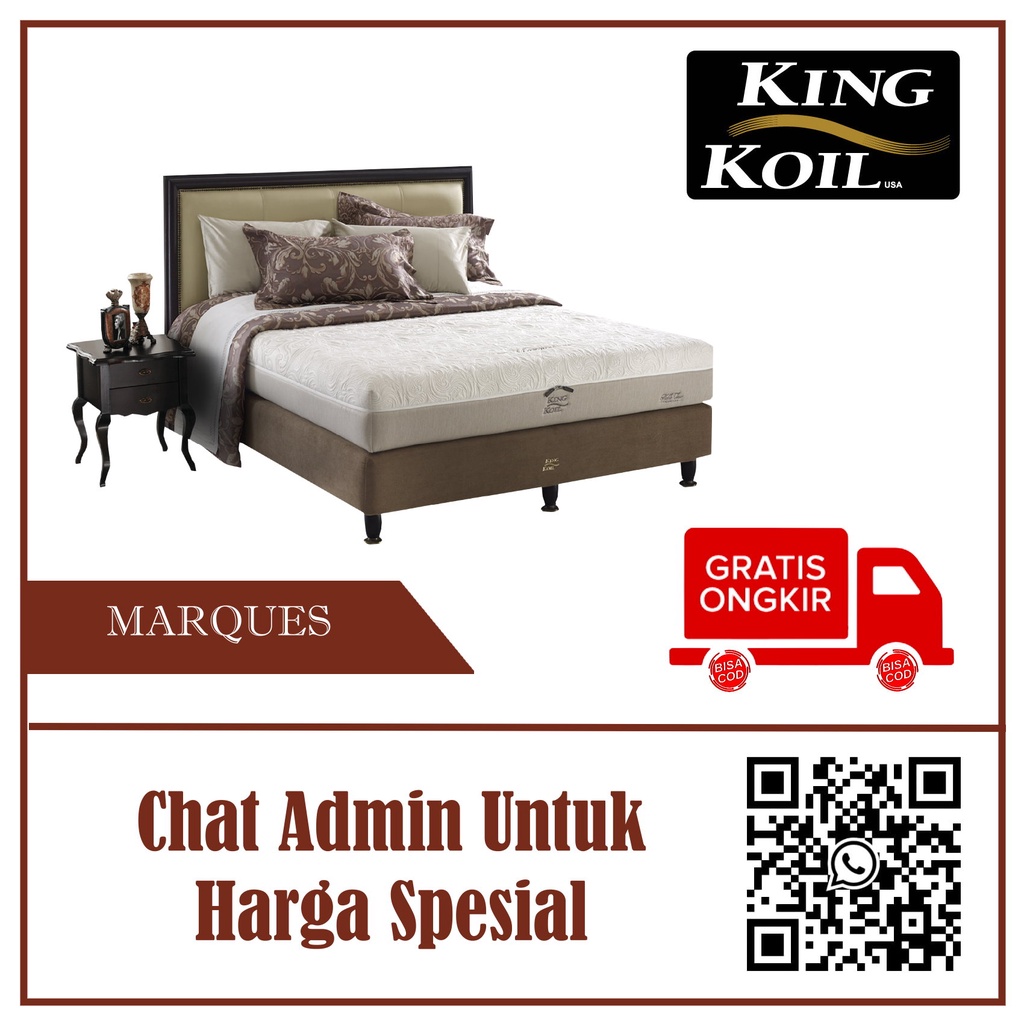 Jual Springbed Full Latex Kingkoil Marques Full Set Original 100% ...