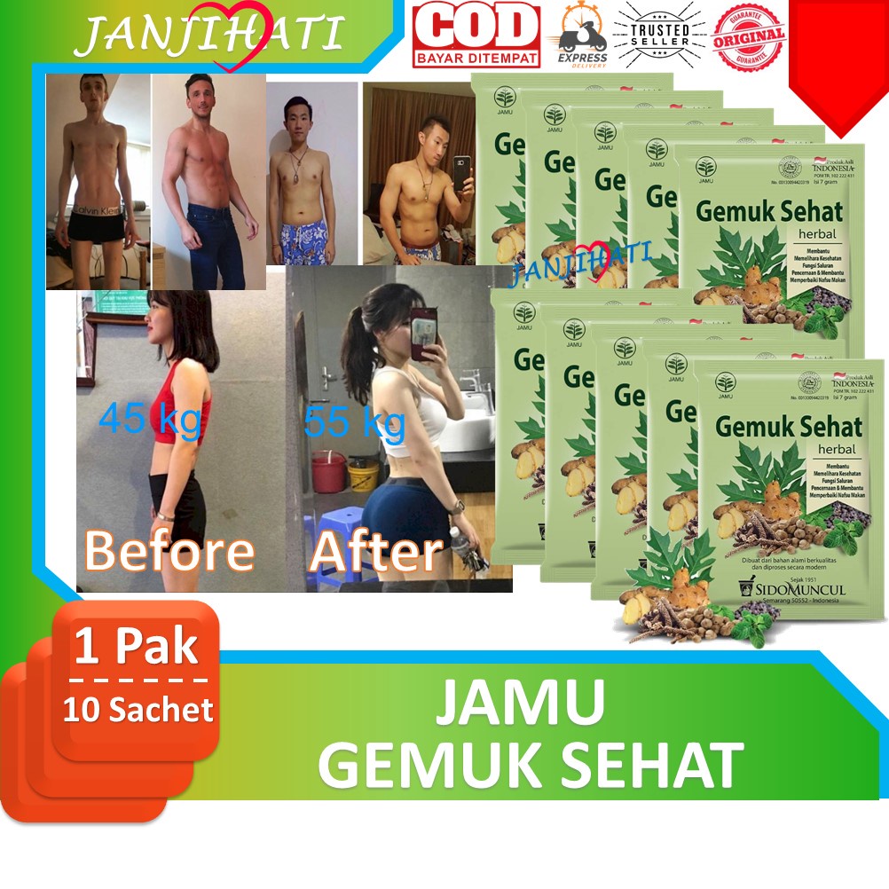 Jual Jamu Gemuk Sehat Sidomuncul 1 Pak Isi 10 Sachet Shopee Indonesia