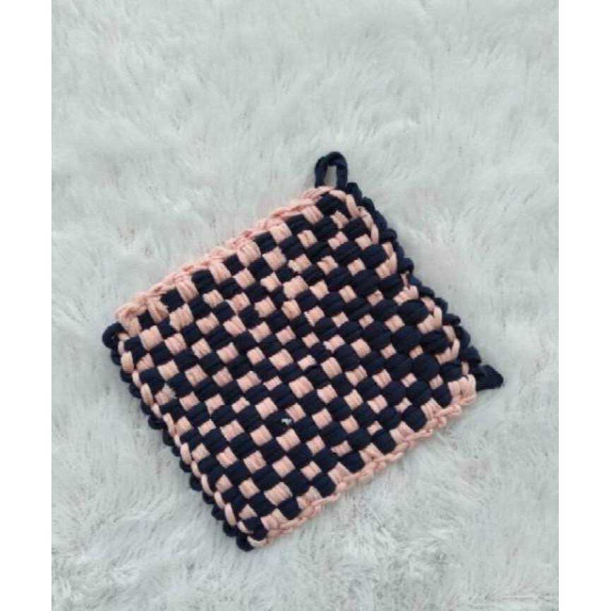 Jual Cempal Anti Panas Anyaman Anyam Rajut Tebal Kotak Tenun Kain Lap ...