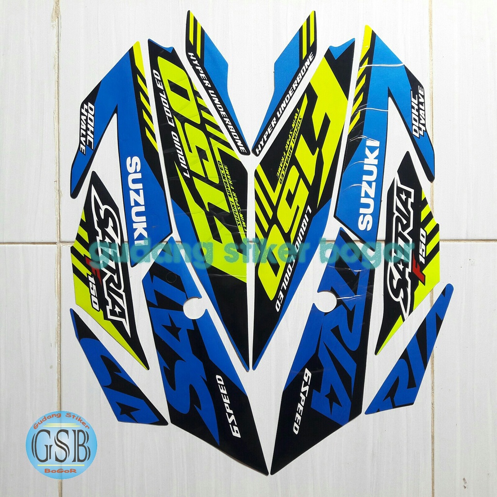 Jual Sticker Striping Vinly body motor Suzuki satria f150 2021 biru ...