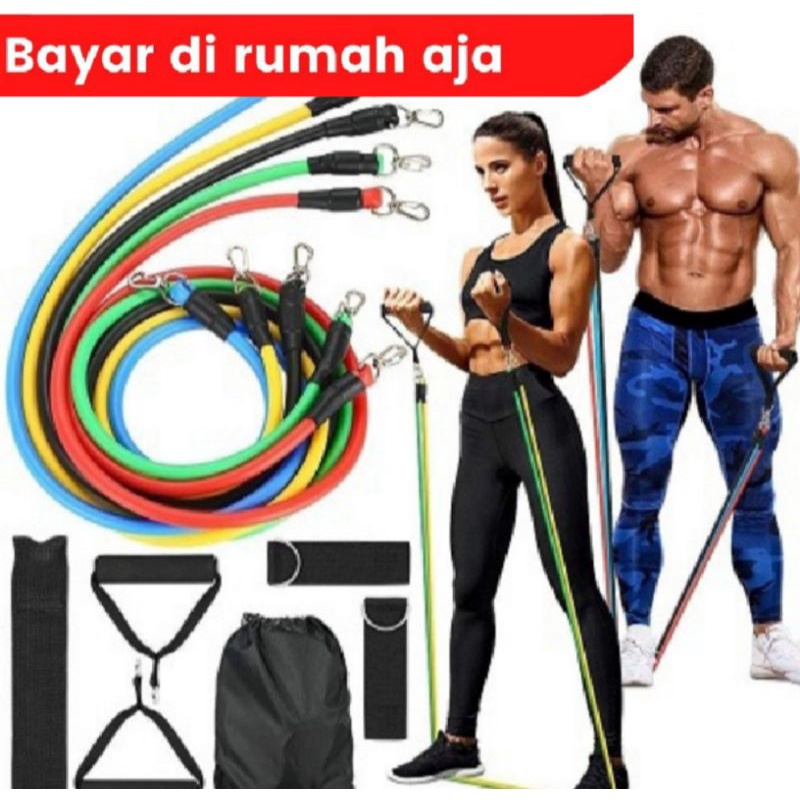 Jual Resistance Band Karet Elastis Fitness Gym Resistance 11 In 1 Shopee Indonesia