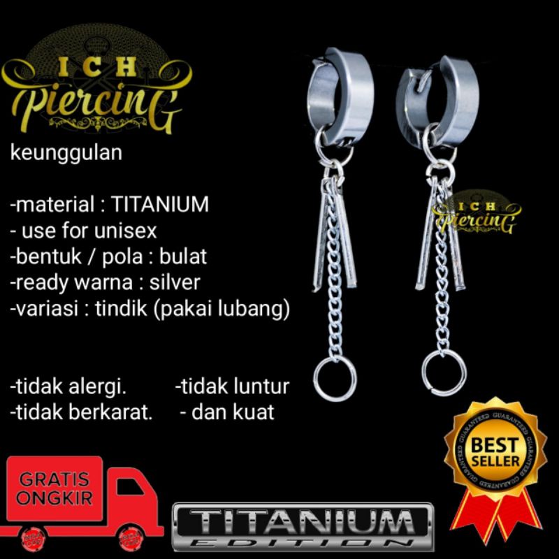 Jual Anting Gantung model Batang 2 ring / Anting Viral / Anting