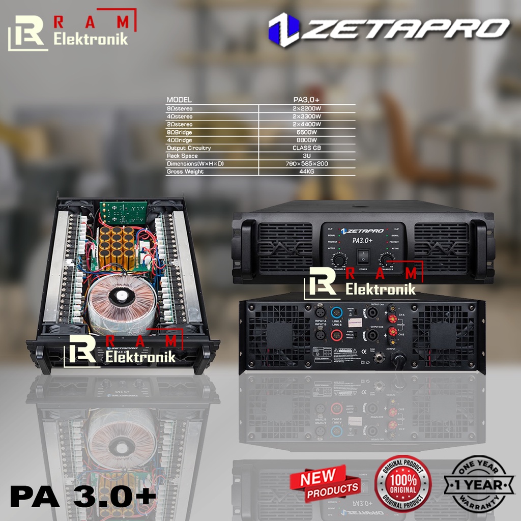 Jual Power Ampli Amplifier ZETAPRO PA3.0+ / PA 3.0 + / PA 30 + Original