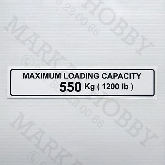 Jual Stiker / Sticker Maximum Loading Capacity 550 Kg Putih | Shopee ...