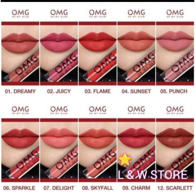 Jual Omg Oh My Glam Matte Kiss Lip Cream Lipstik Shopee Indonesia