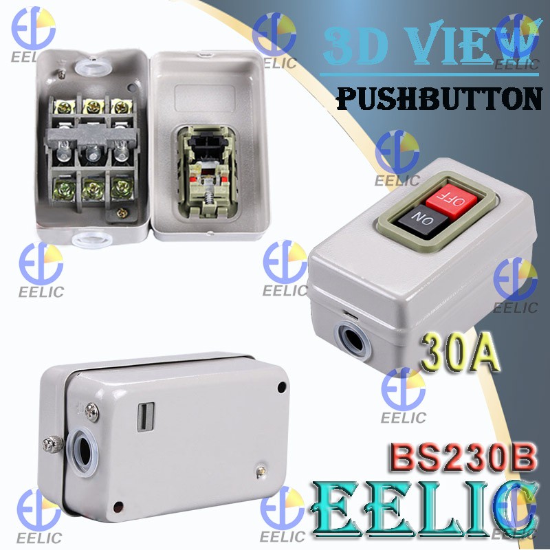 Jual EELIC PBS-230B PUSH BUTTON BS230B ON OFF 30A-3.7KW | Shopee Indonesia