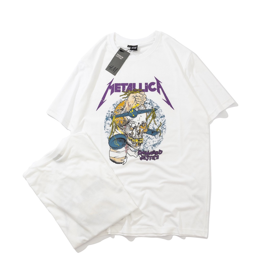 Jual Kaos musik H&M kaos band METALLICA JUSTICE kaos metal