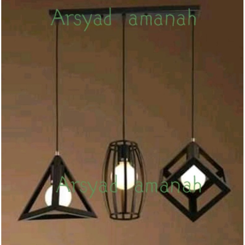 Jual Lampu Hias Gantung 3 Cabang Full Set+bohlam 3 Pcs | Shopee Indonesia