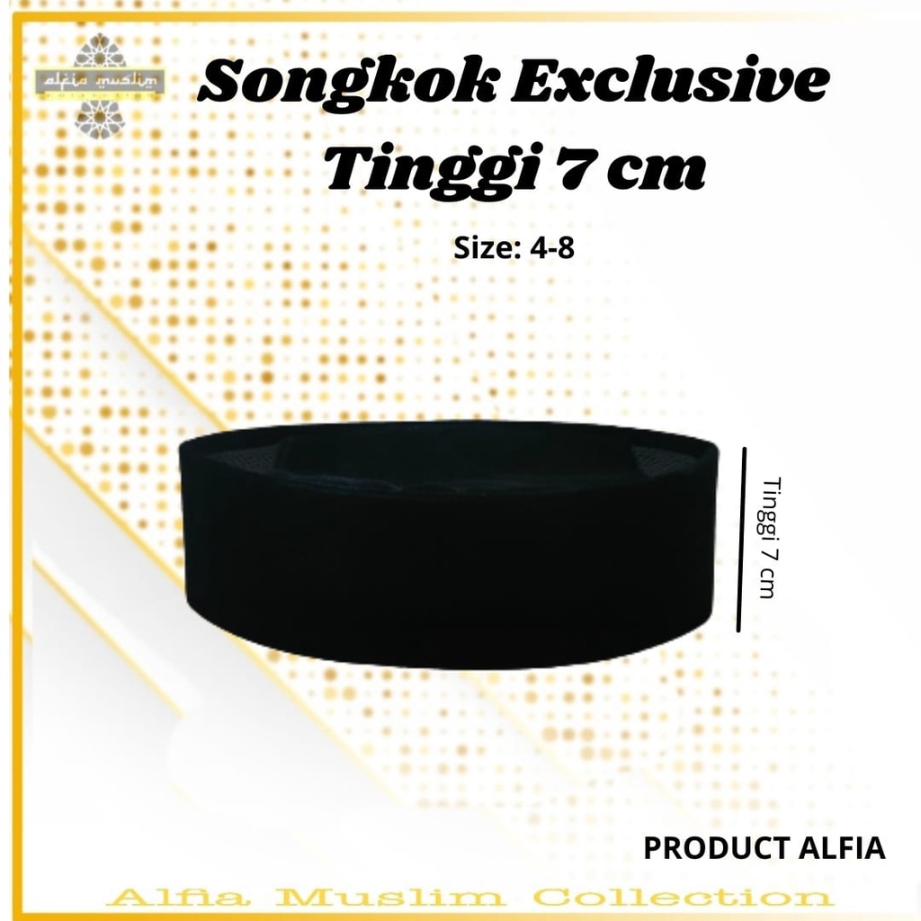 Jual Songkok Hitam Tinggi 7cm Songkok Nasional Peci Hitam Alfia Songko ...