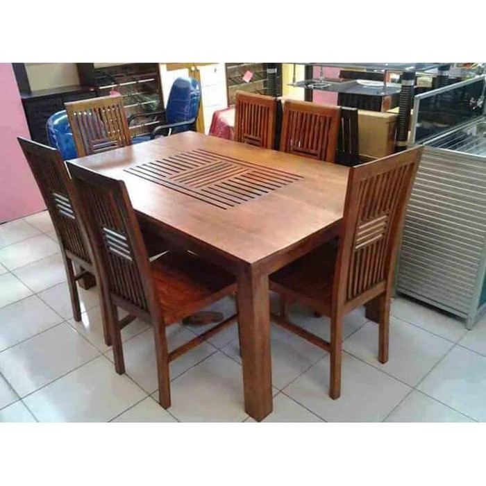 Jual Set Kursi Meja Makan Terbaru Jati Jepara Shopee Indonesia