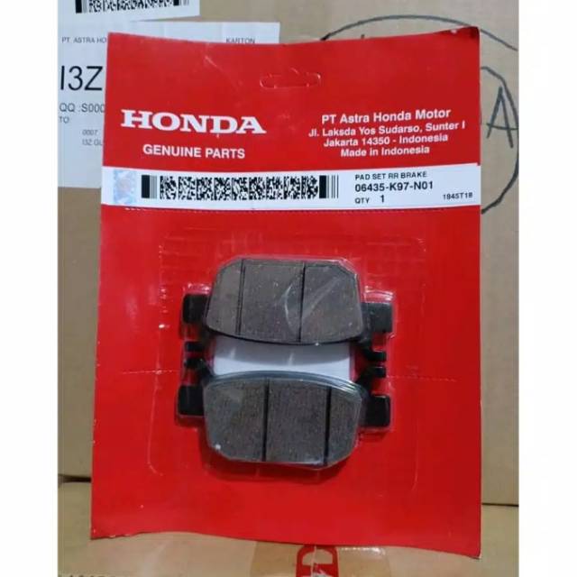 Jual 06435-K97-N01 HGP AHM 100% KAMPAS REM BELAKANG PAD SET RR BRAKE ...