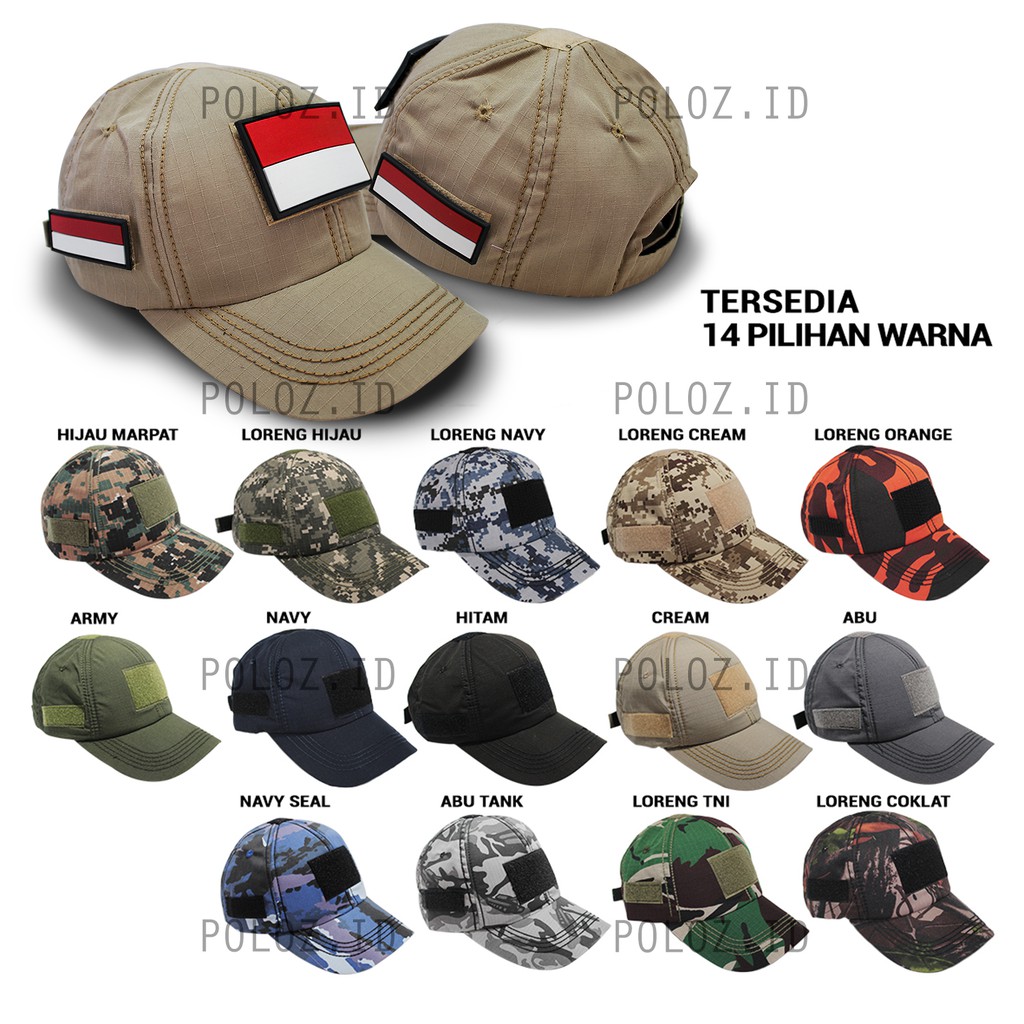 Jual TOPI TAKTIKAL TOPI TACTICAL VELCRO TOPI KOMANDO TOPI TNI TOPI ...