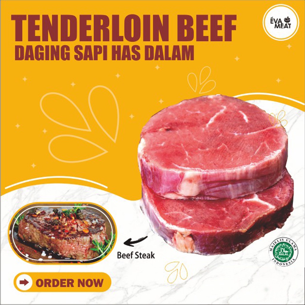 Jual Tenderloin Beef Has Dalam Daging Sapi Tenderloin Steak