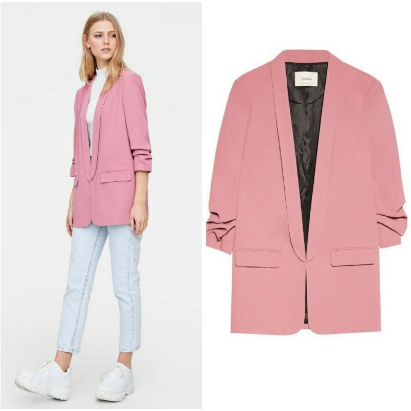 Blazer stradivarius pink best sale