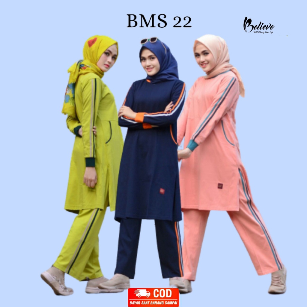 Jual Baju Seragam Olahraga Muslimah Wanita Sport Syari Believe Stelan ...