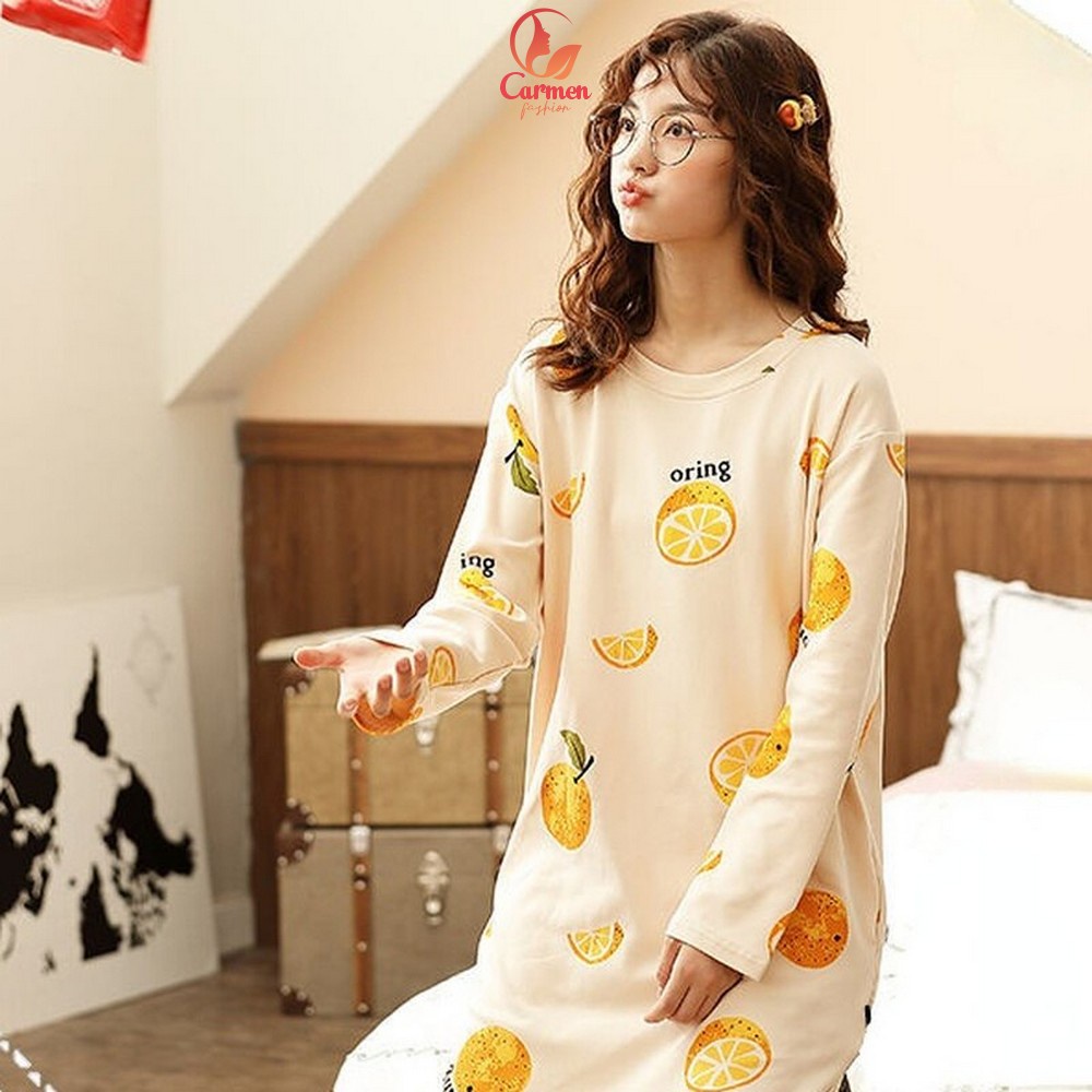 Jual Baju Tidur Dress Korea Karakter Lengan Panjang / Daster Wanita