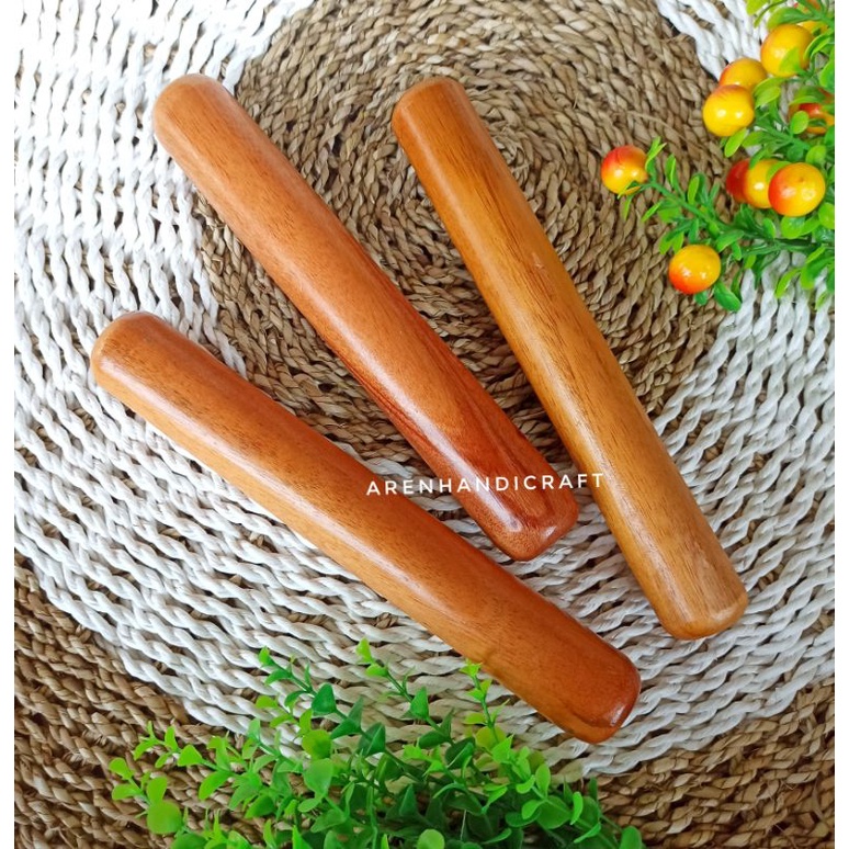 Jual ARENHANDICRAFT Roling pin kayu mahoni 25cm | Shopee Indonesia