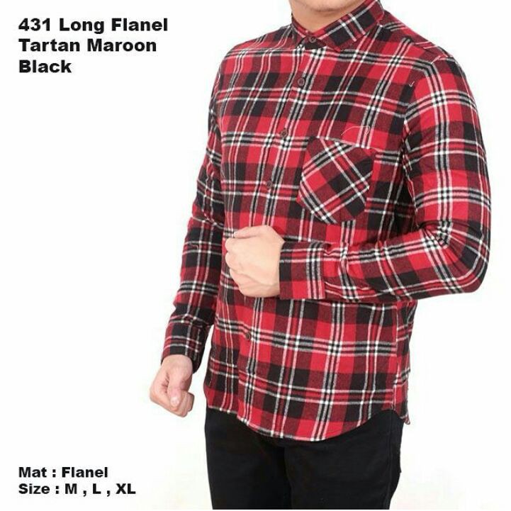 Jual Long Flanel 431 bahan flanel. kemeja murah. kemeja bagus. kemeja