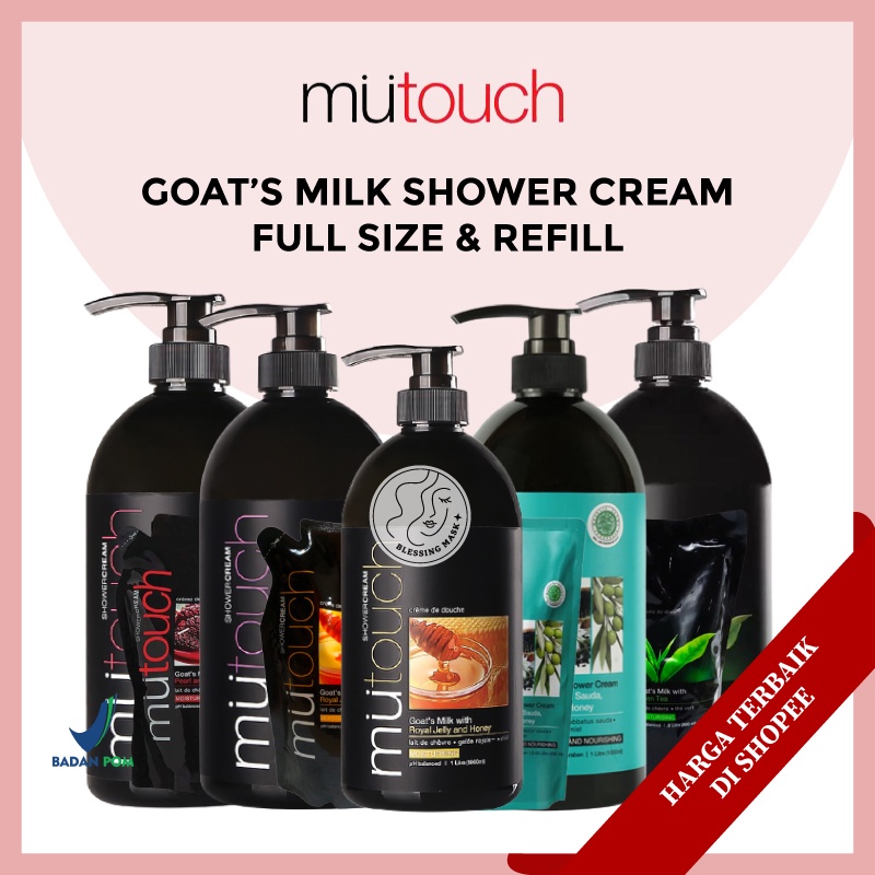 Jual Mutouch Goat's Milk Shower Cream FULL SIZE - 1000mL | 800mL 450mL ...