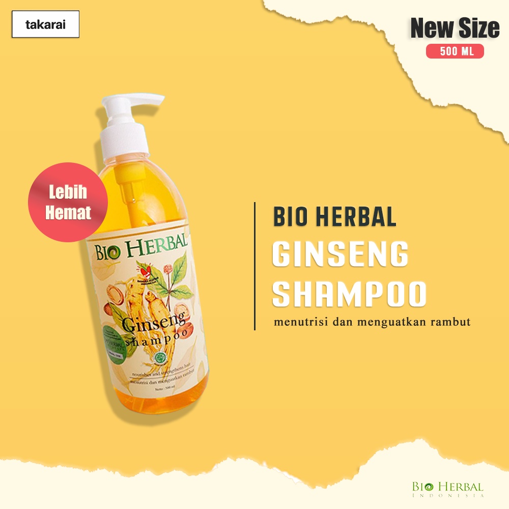 Bio Herbal Ginseng Shampo 500 ML Kemasan Terbaru Memanjangkan & Melebatkan Rambut