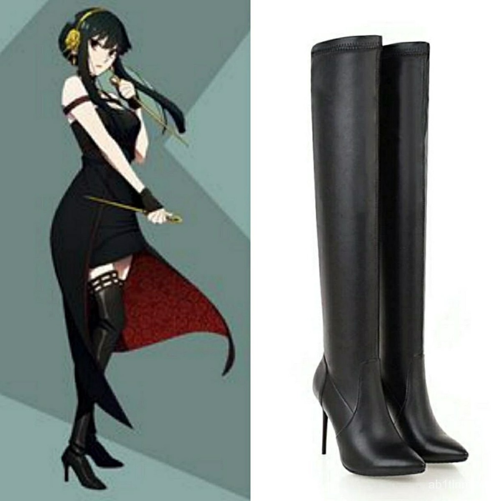 Jual SPY×FAMILY Cosplay Yor Forger Shoes Princess Bramble Black High ...