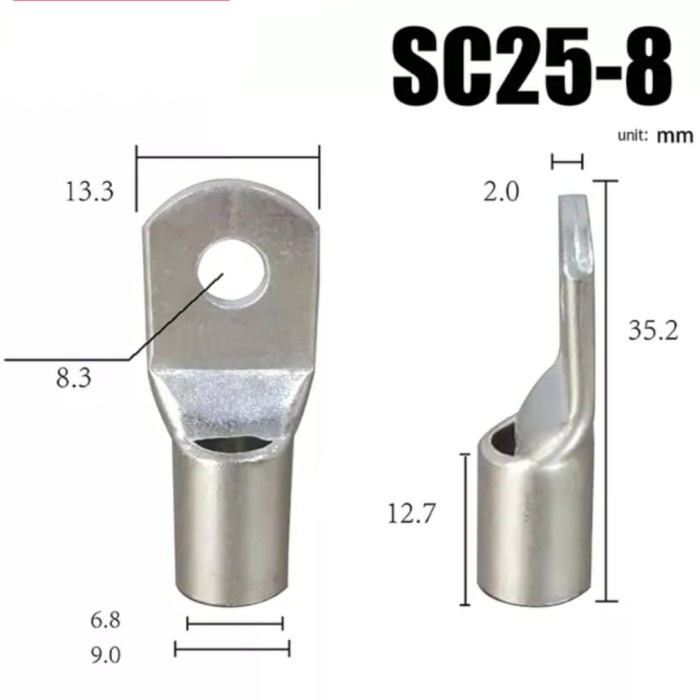 Jual Skun SC6 SC10 SC16 SC25 6 8 M6 M8 SC 6-10-16-25 mm Sepatu Kabel ...