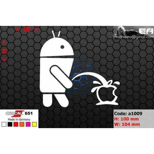 Jual ea cutting sticker / decal Code: a1009 ( android pee apple ...