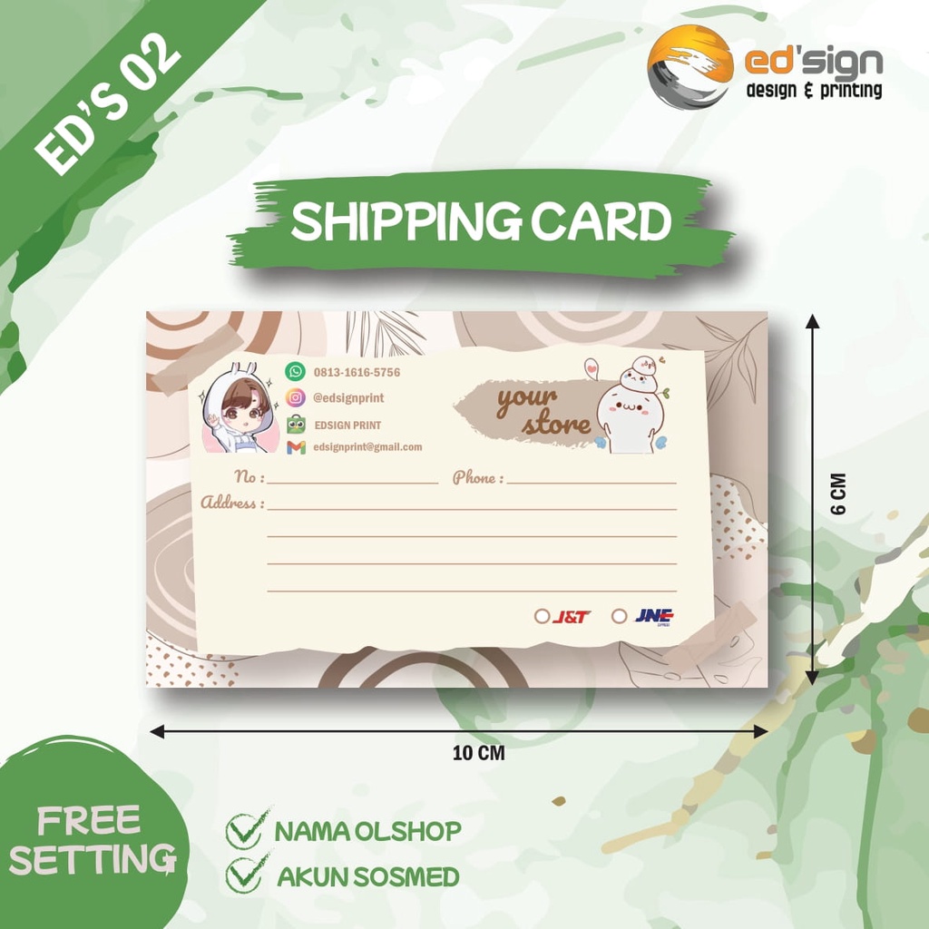 Jual CUSTOM Shipping Card / Stiker Pengiriman | Shopee Indonesia