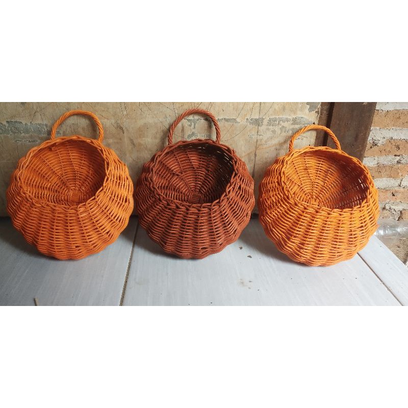 Jual POT ROTAN DINDING / Vas Gantung Dinding | Shopee Indonesia