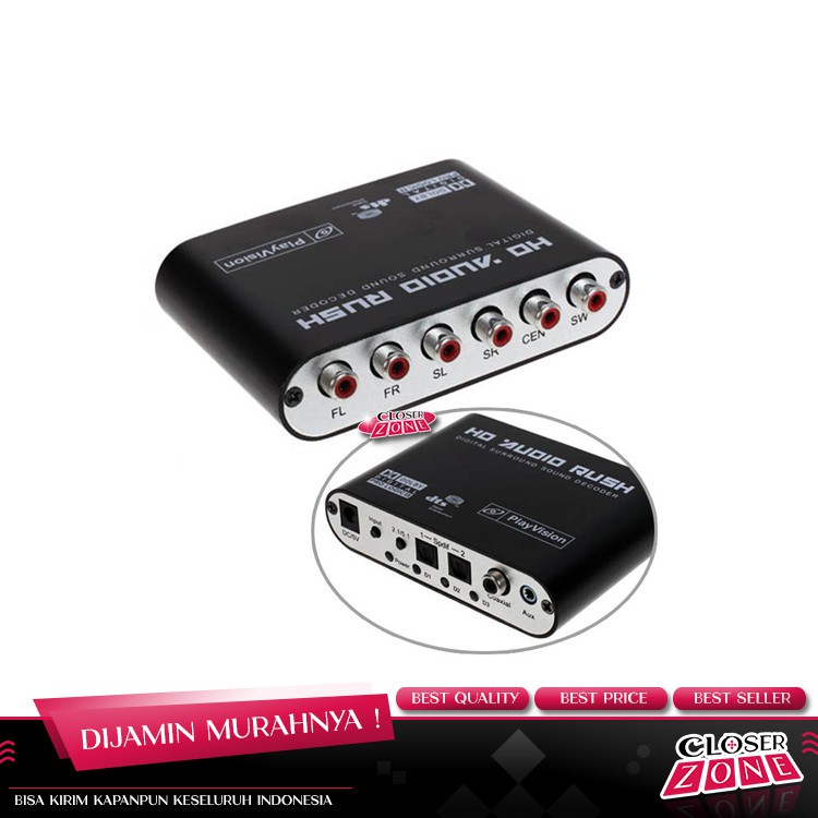 Jual DTS / Dolby AC3 Decoder to Active Speaker 5.1 Converter - HD51-A ...