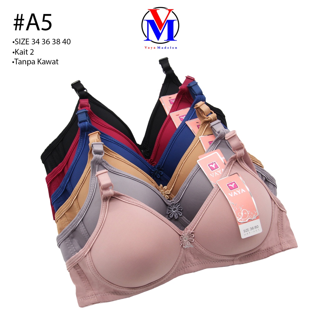 SFL BIG SIZE BRA 38 40 42 B TANPA KAWAT BUSA TIPIS SOFT WANITA BH 228 -  Hitam, 36 di Superfeel Official | Tokopedia