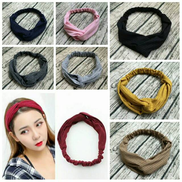 Jual Semarang Bandana Bando Headband Warna Polos Korea Shopee Indonesia 