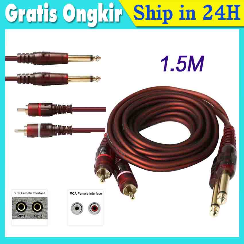 Jual Kabel mixer ke power ampli jack canon xlr female ke rca 1 set