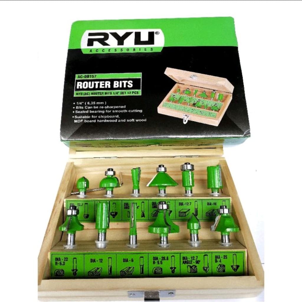 Jual PROMO HARI INI !! Mata Profil Router Set Ryu 12 Pcs - Mesin Profil ...