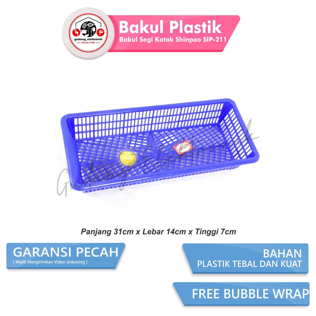 Jual Bakul Segi Astro Shinpo Keranjang Kotak Keranjang Surat Plastik Serbaguna Bakul Segi Kotak 9141