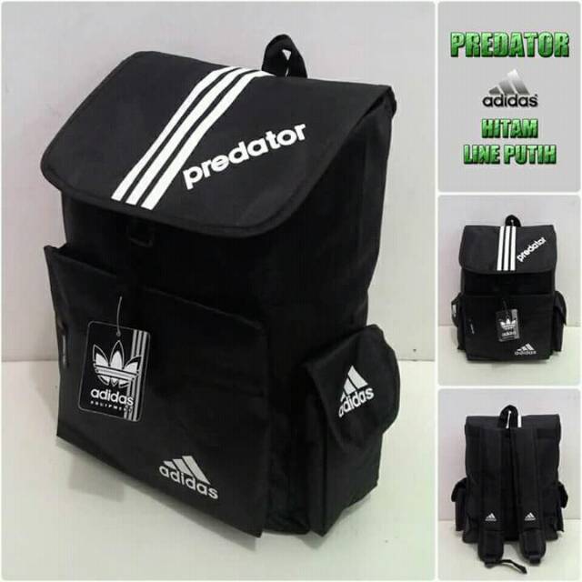 Jual TAS RANSEL PREDATOR HITAM STRIP PUTIH | Shopee Indonesia