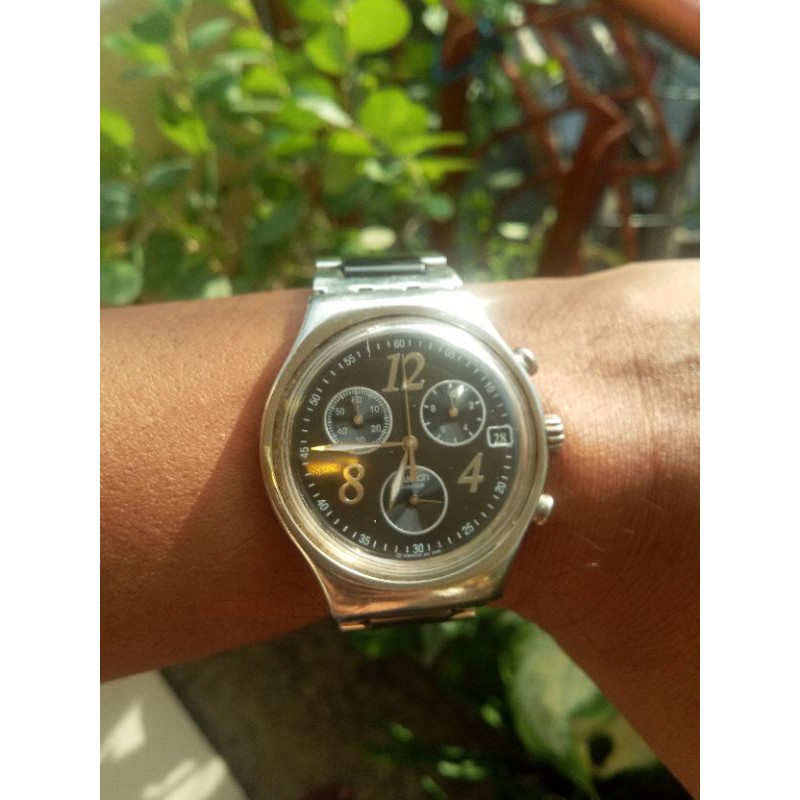 Jam tangan bekas original Swatch irony swiss made v8 patented stainless steel