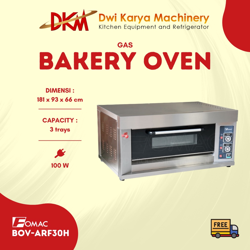 Jual GAS BAKING OVEN /GAS DECK OVEN FOMAC 1 DECK 3 TRAYS BOVARF30H