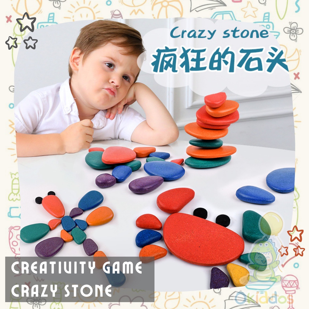 Jual Mainan Crazy Stone Mainan Kreativitas Anak Susun Batu Stacked Stone |  Shopee Indonesia