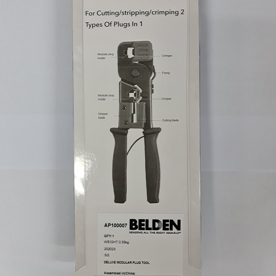 Jual BELDEN Crimping Tool RJ45 AP100007 Deluxe Modular Plug Tool ...