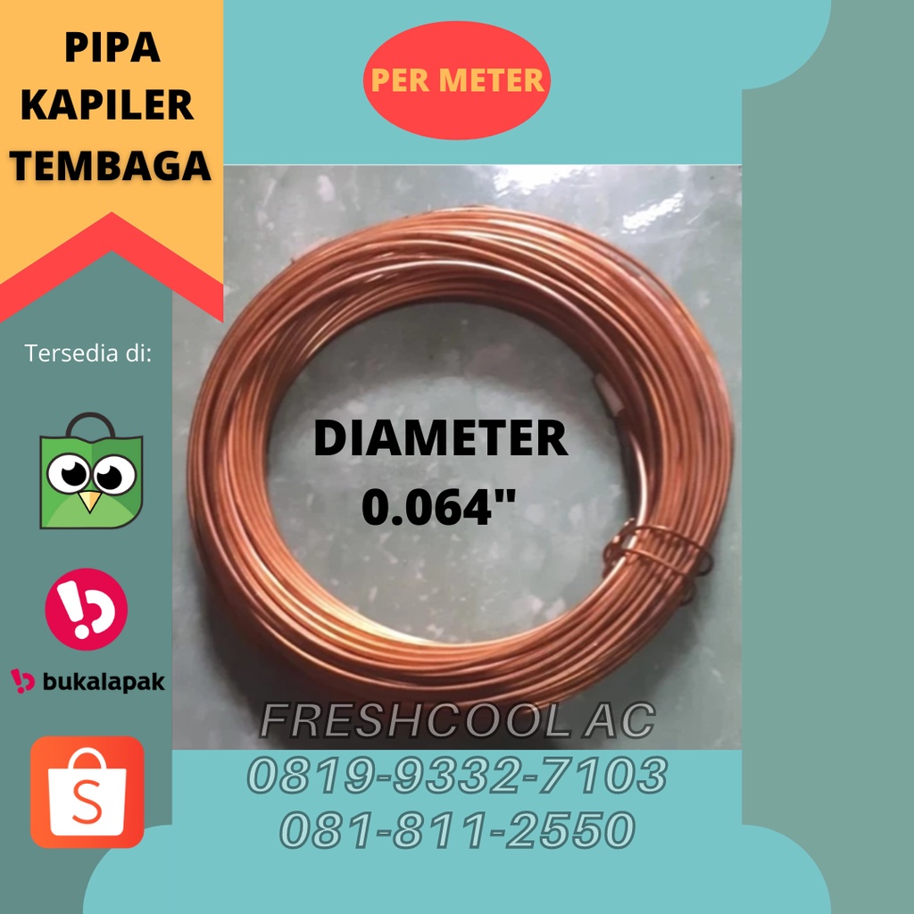 Jual PIPA KAPILER TEMBAGA DIAMETER 0.064